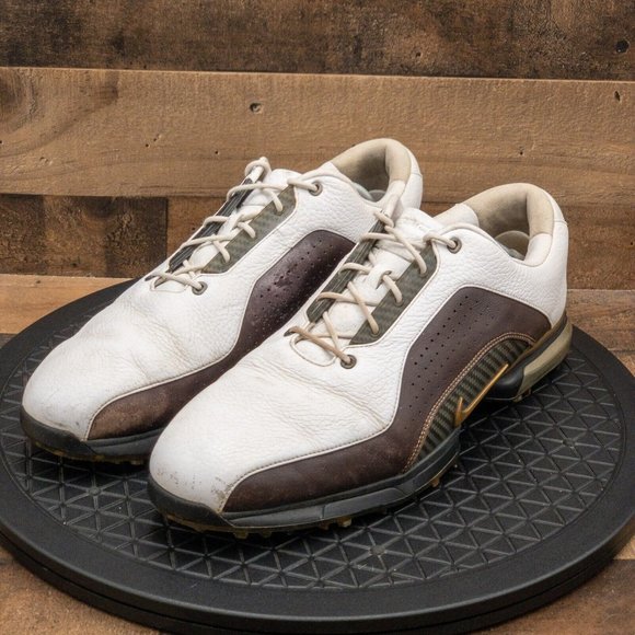Nike Other - NIKE ZOOM GOLF MENS ATHLETIC SHOES WHITE BROWN LEATHER SOFTSPIKE LOW SIZE 12